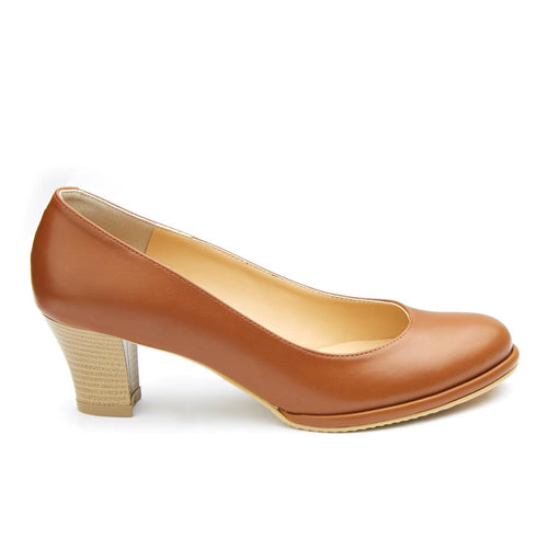 (69393) Matte Almond Toe Block Heels